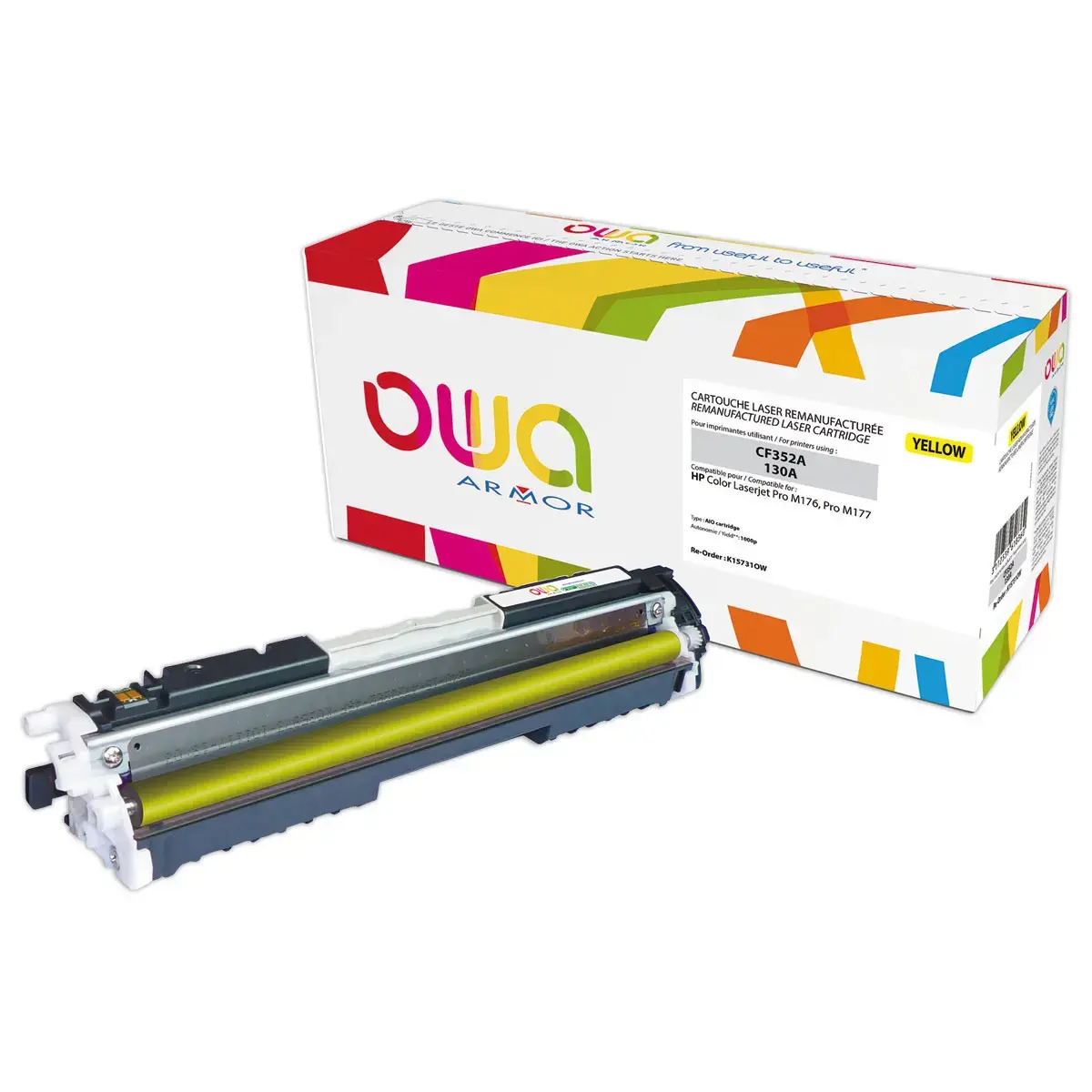 Cartridge ARMOR equiv. HP130A CF352A Geel 