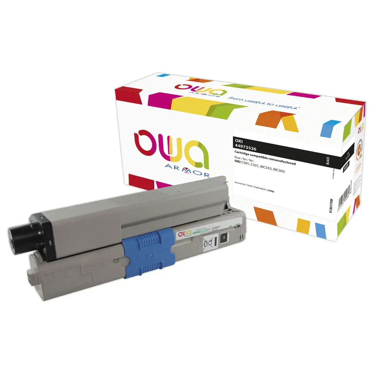 Cartridge ARMOR equiv. aan OKI 44973536 zwart