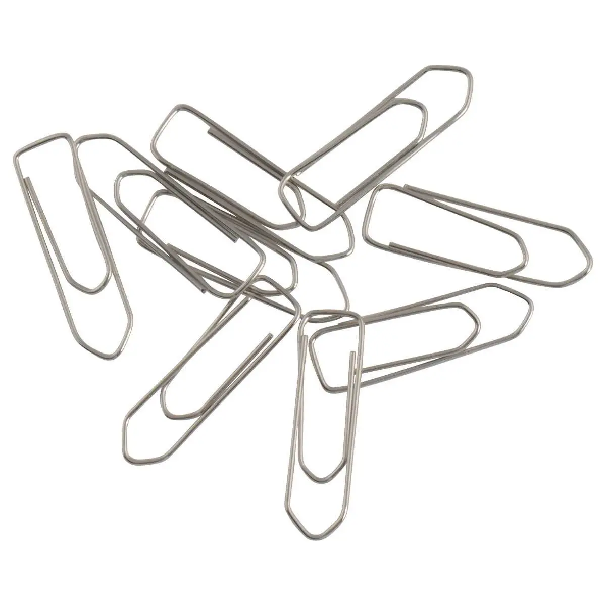 100 Vernikkelde paperclips uiteinde "Punt" -32mm