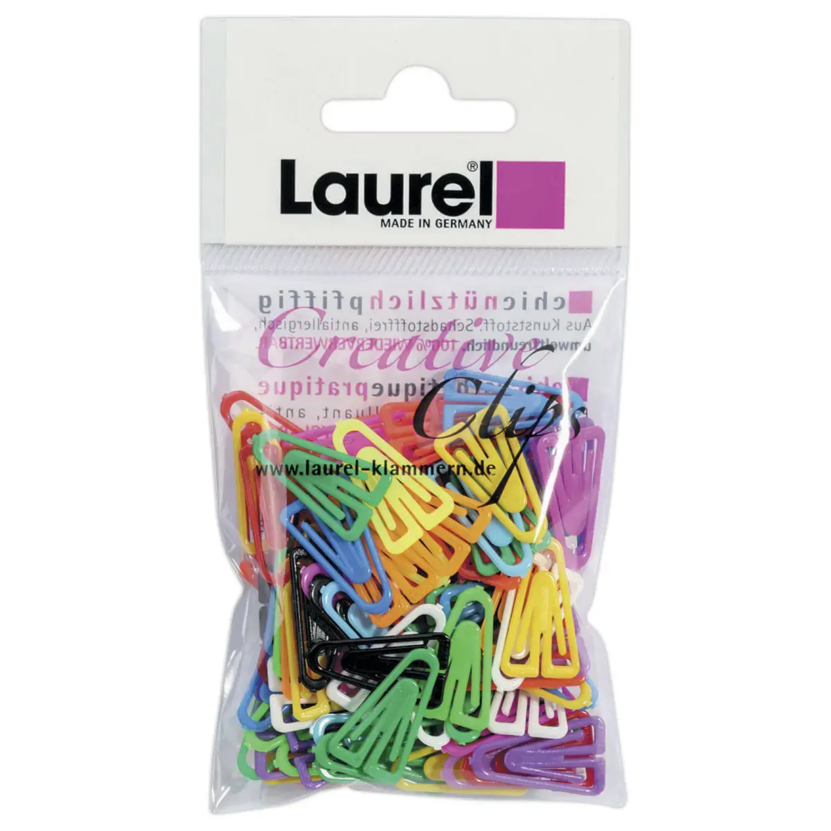 100  PLastic matte paperclips 25 mm - kleurassortiment 