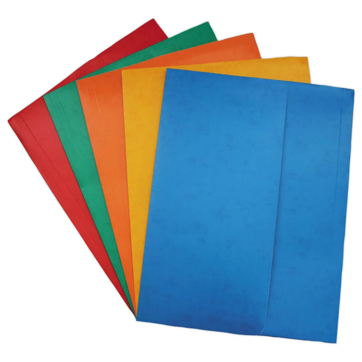 10  Gekleurde kaartmappen met glanzende afwerking en een flap van 250 g 