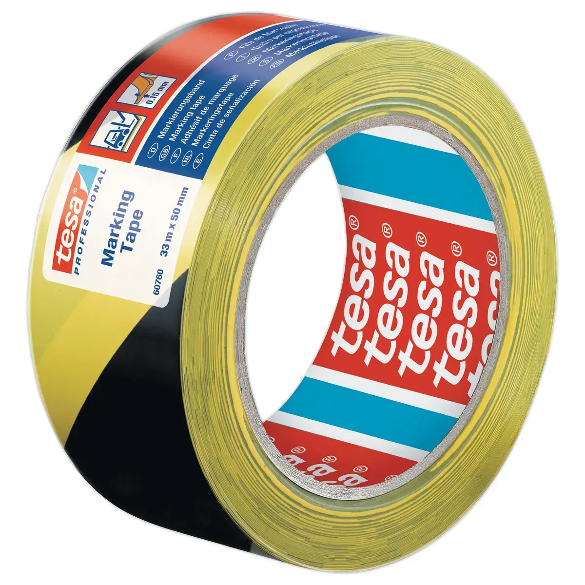 Vloermarkeringstape 33 m x 50 mm - Geel en zwart - TESA 
