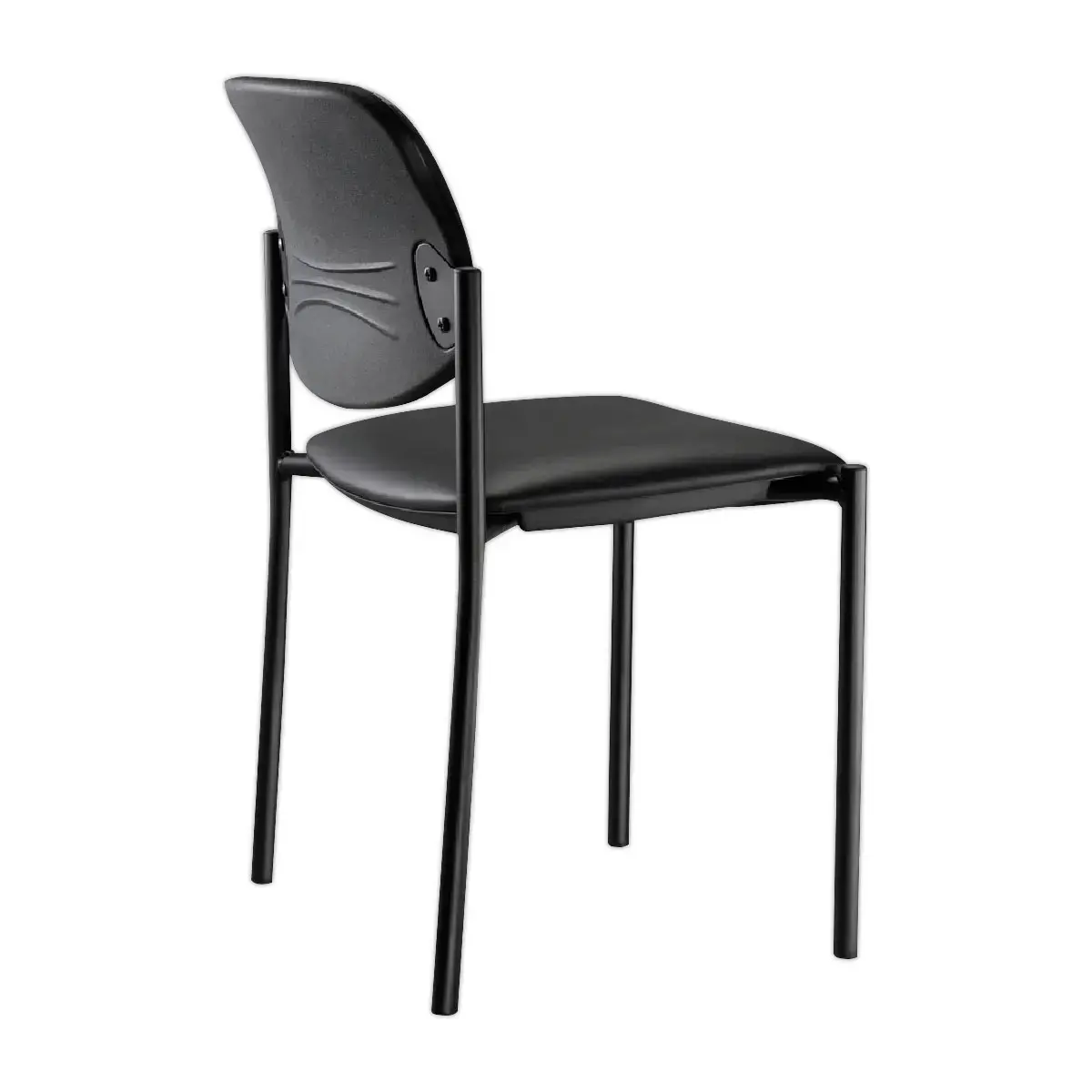 2  Wasbare kunstlederen stoelen - zwart 