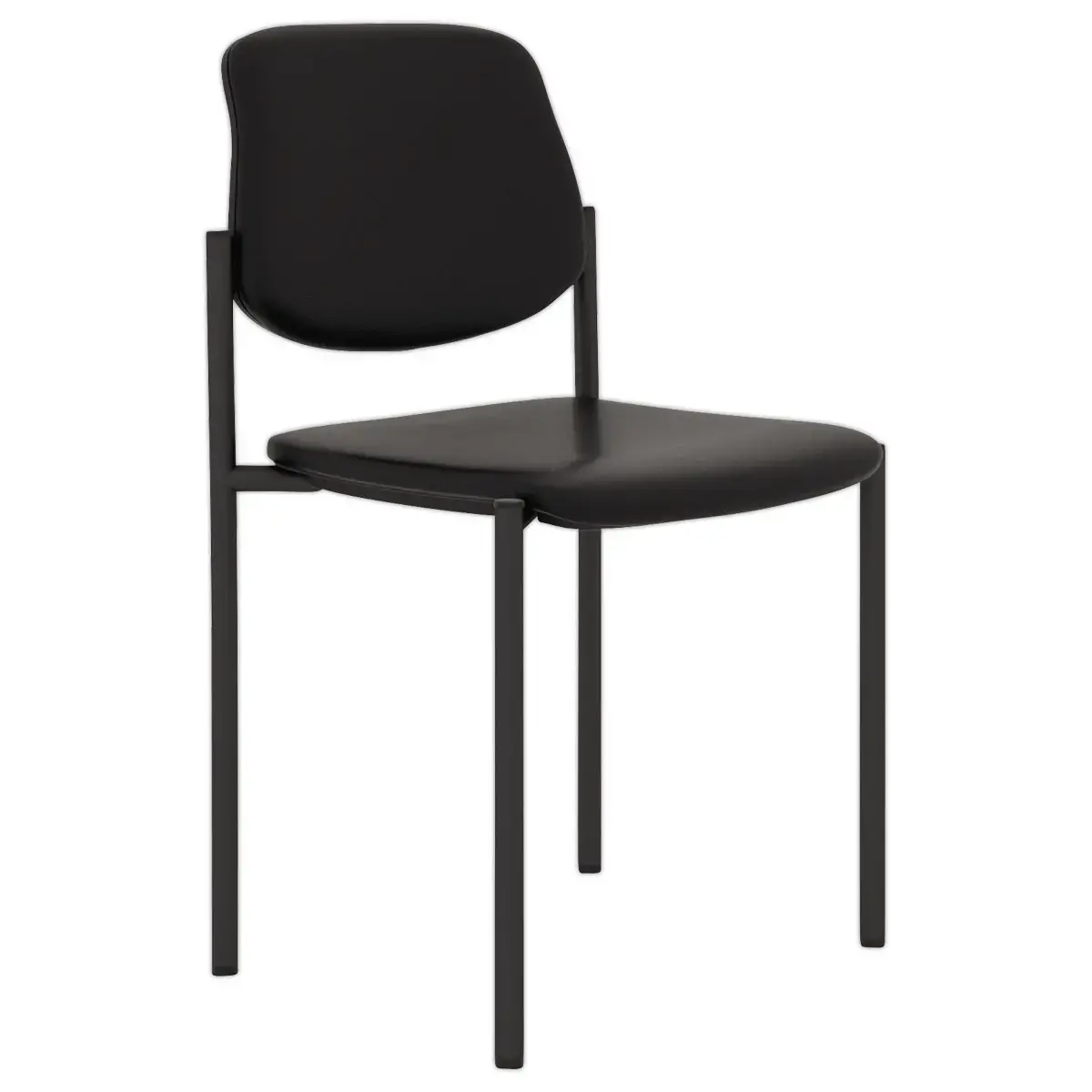 2  Wasbare kunstlederen stoelen - zwart 