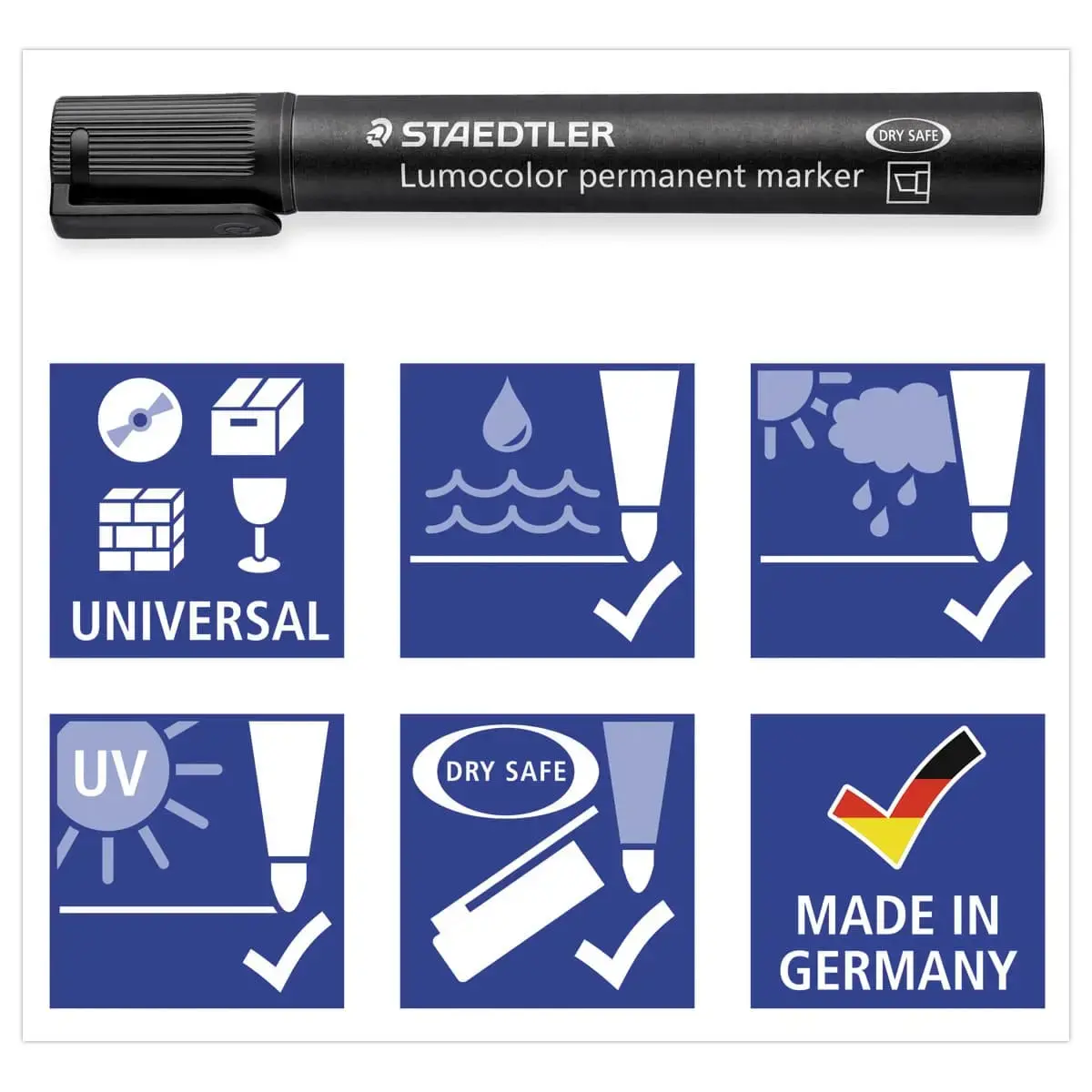 Permanente viltstift LUMOCOLOR zwart 