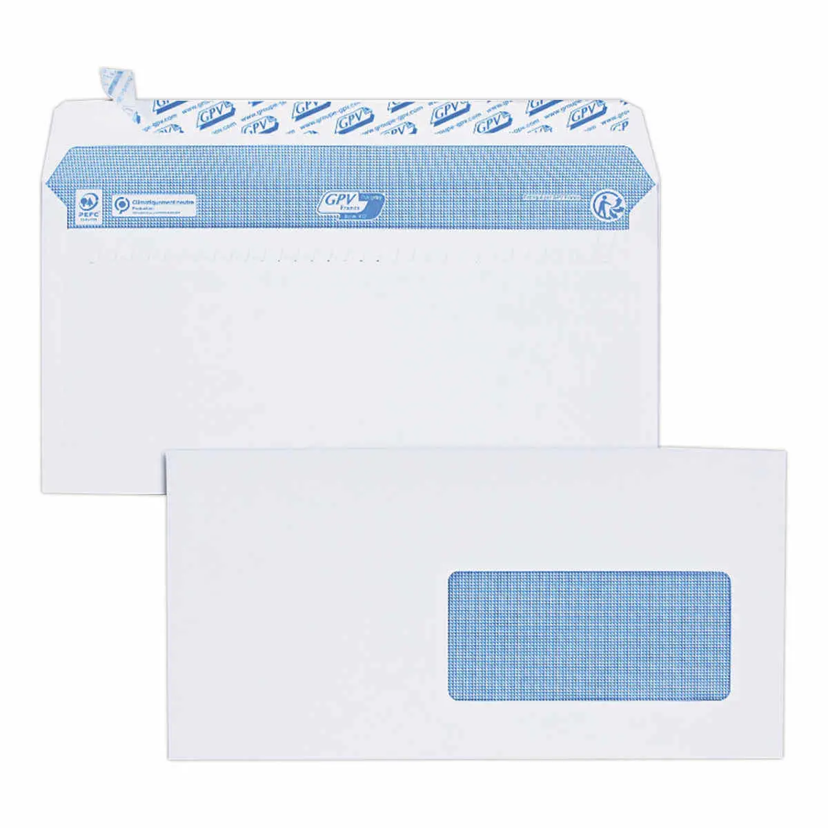200 Witte enveloppen met venster - 110 x 220 mm - GPV EVERY DAY