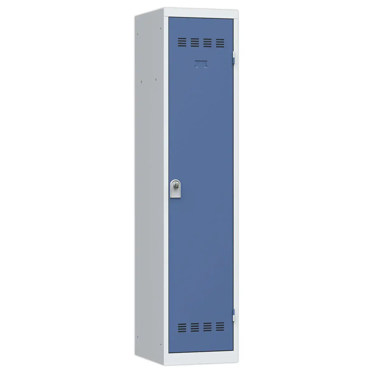 Werkplaatsvestiaire ind. vervuilend, 1 kolom, H180 x B40 x D50 cm gr/blauw 