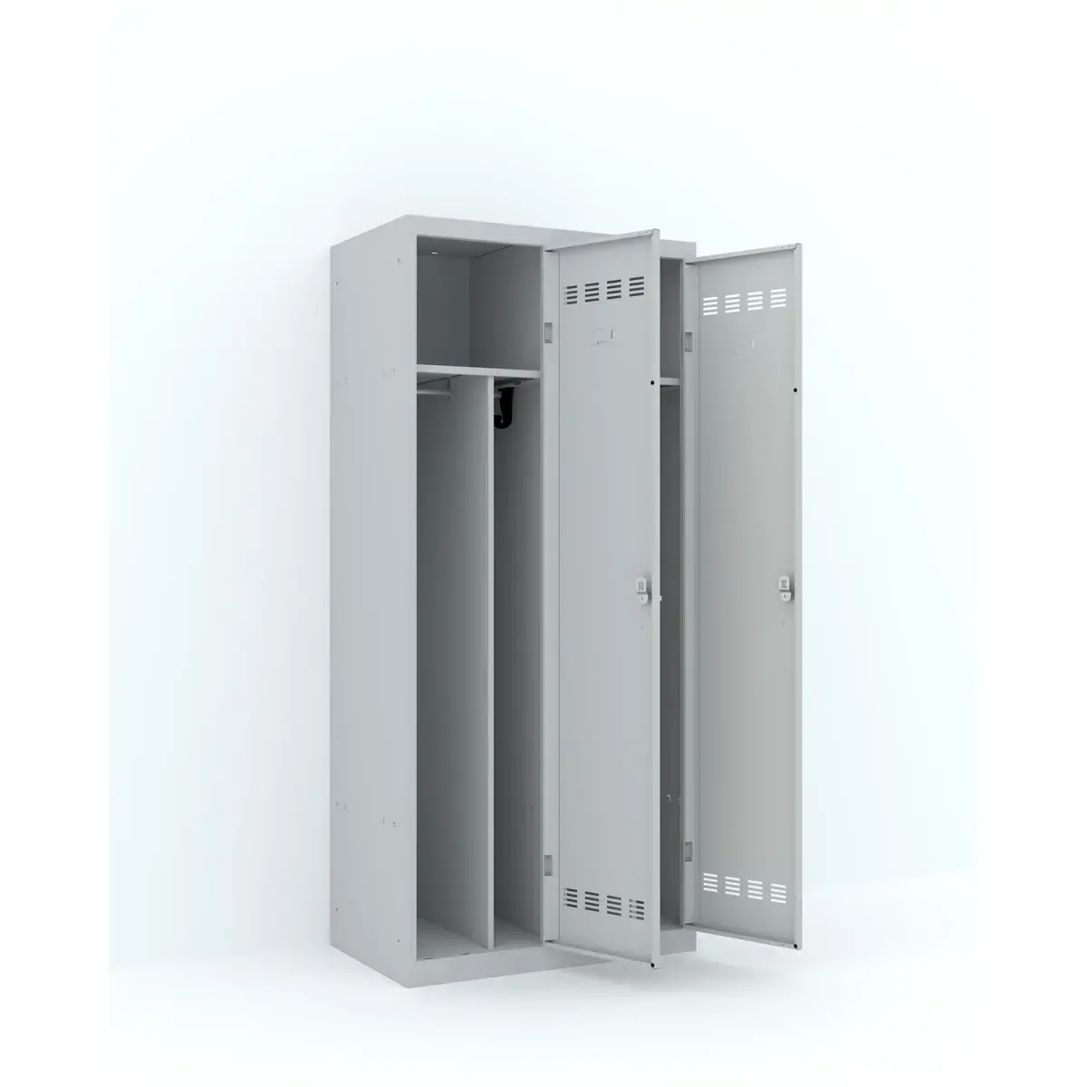 Werkplaats garderobe ind. vervuilend 2 kol, H180xL80xP50 cm gr/gr 