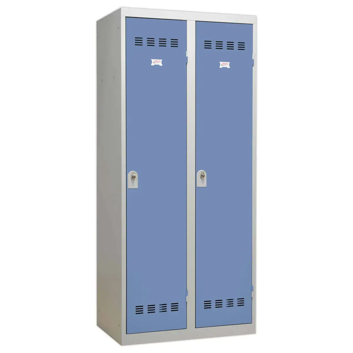 Garderobekast voor zware industrie - 2 kolommen - Grijs/blauw - VINCO INDUSTRIES