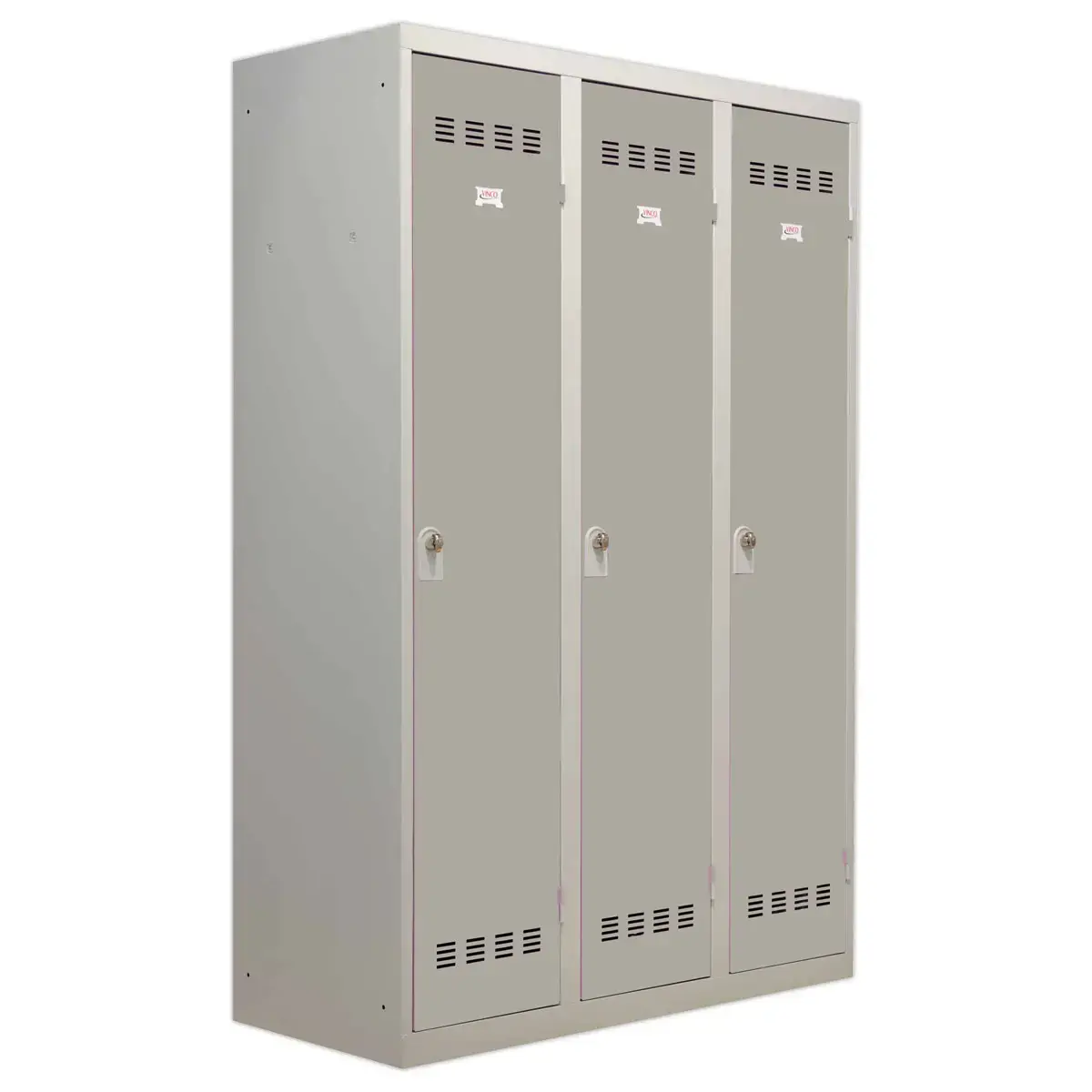 Werkplaats garderobe 3 vuile kleuren, H 180 x B 120 x D 50 cm gr/gr