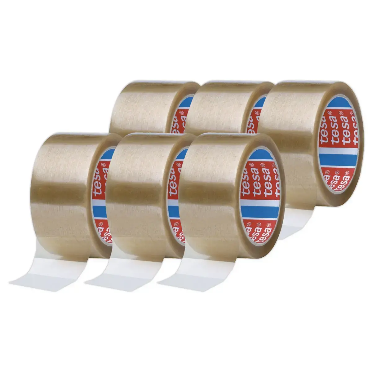 6 Rollen verpakkingstape van polypropyleen - Transparant - 66 m x 50 mm - TESA