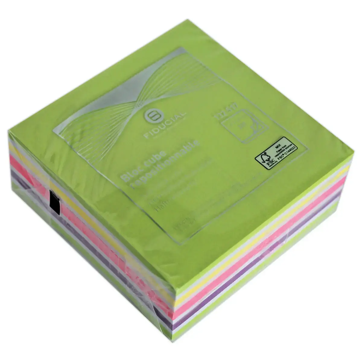 Kubusblok 320 memoblaadjes - 76x76mm - Felle kleuren - FIDUCIAL OFFICE SOLUTIONS 