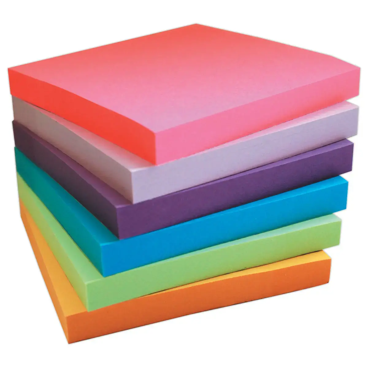 006 Blokken herpositioneerbare memoblaadjes - 7,6 x 7,6 cm - Diverse felle kleuren - FIDUCIAL