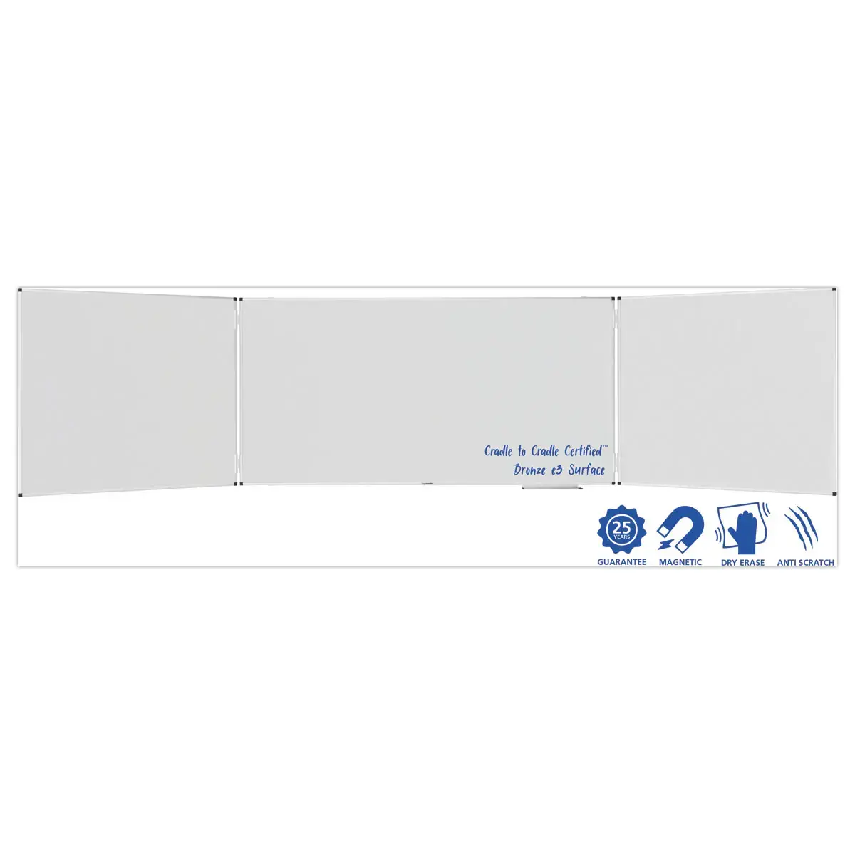 Whiteboard drieluik Unite Pus - Emailoppervlak - 100 x 200 cm - LEGAMASTER