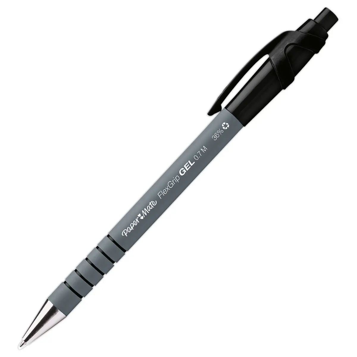 Intrekbare gelinkt balpen Flexgrip - Zwart - PAPERMATE