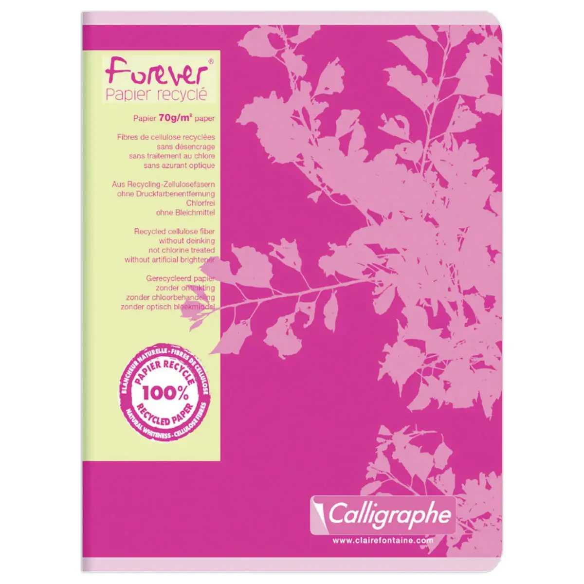 Recycled notepad 17x22cm, 70g, Seyes, 96 pagina's 