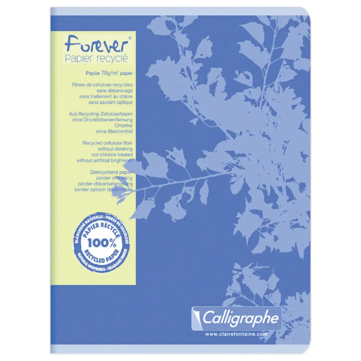 Recycled notepad 17x22cm, 70g, Seyes, 96 pagina's 