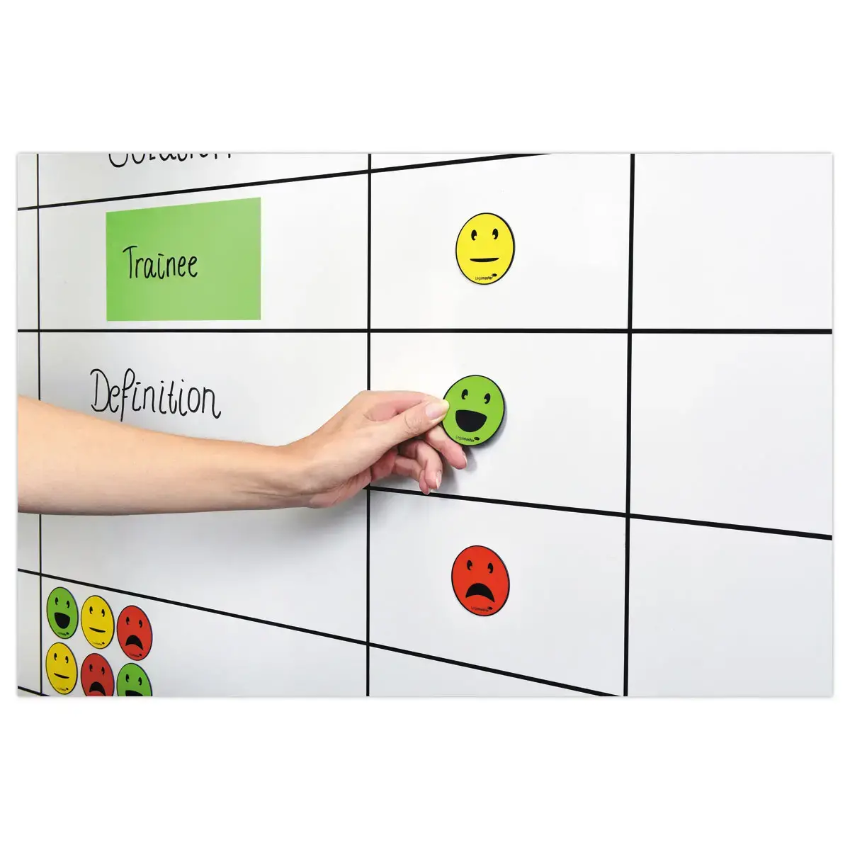 6 Magnetische emoticons - Ø 50 mm - Verschillende kleuren - LEGAMASTER