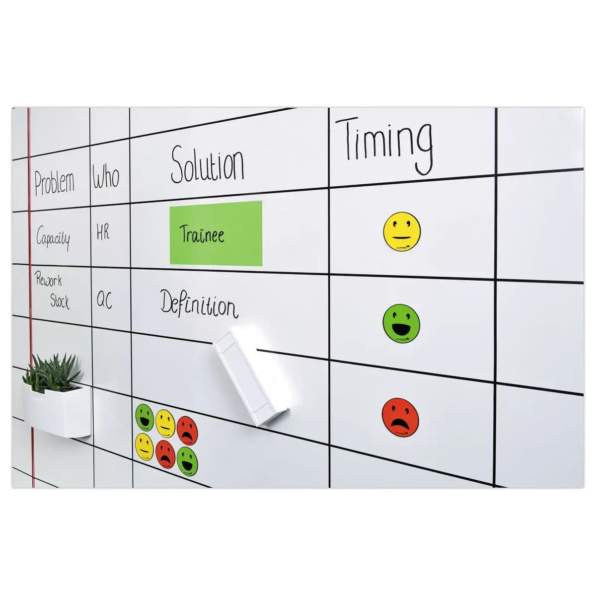 6 Magnetische emoticons - Ø 50 mm - Verschillende kleuren - LEGAMASTER