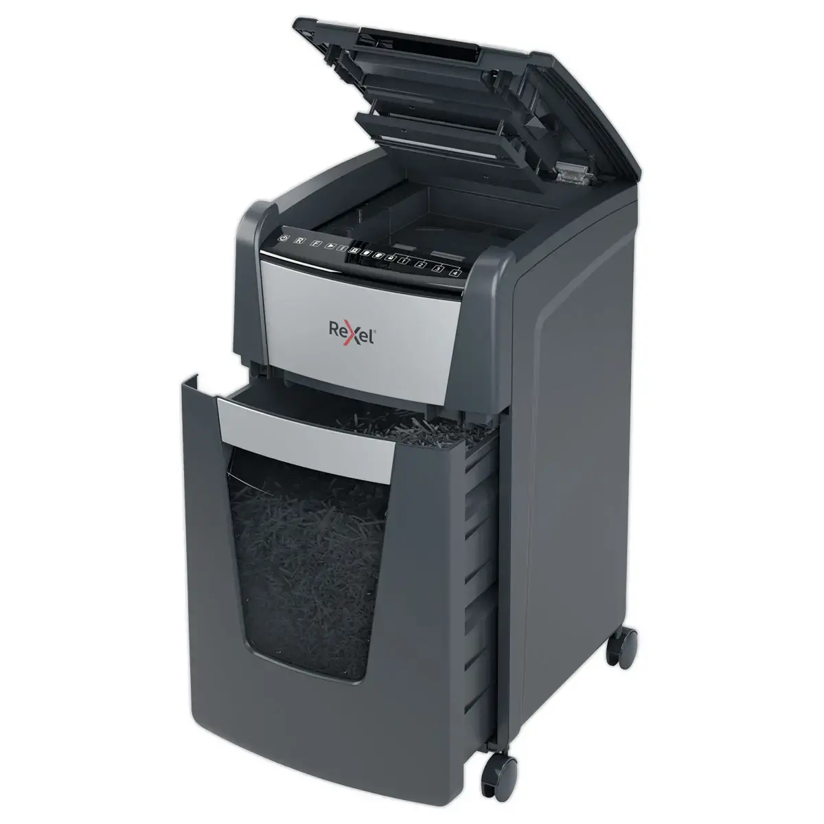 Papiervernietiger Rexel Optimum Auto+ 300X - Kruissnede - 300 vel - 60L - REXEL