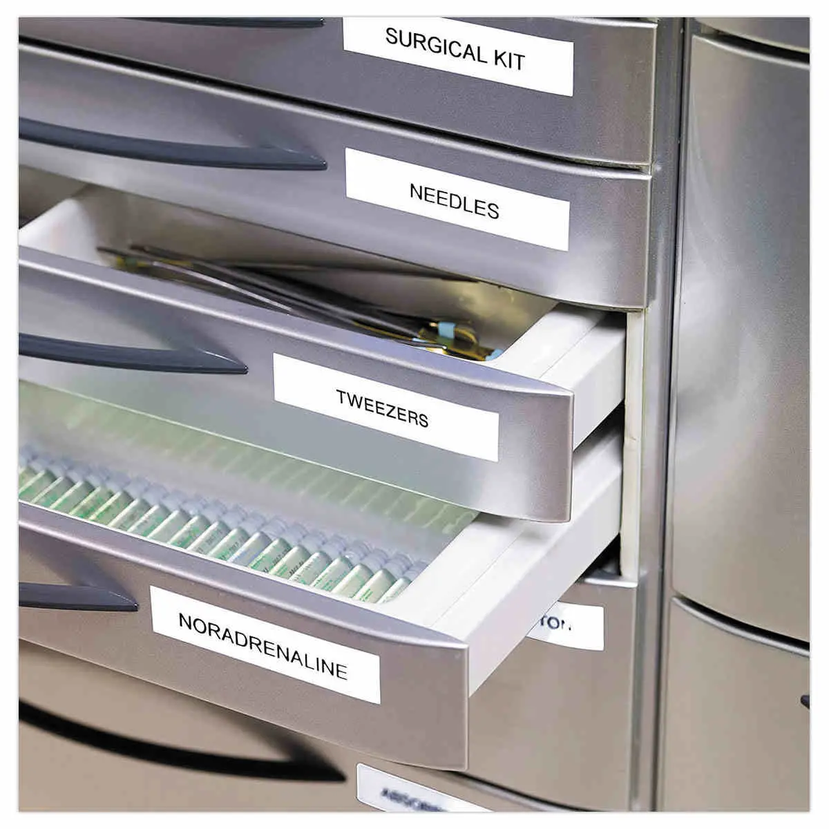 10 lintjes voor D1 labelprinter - 12 mm - Zwarte afdruk op witte achtergrond - DYMO