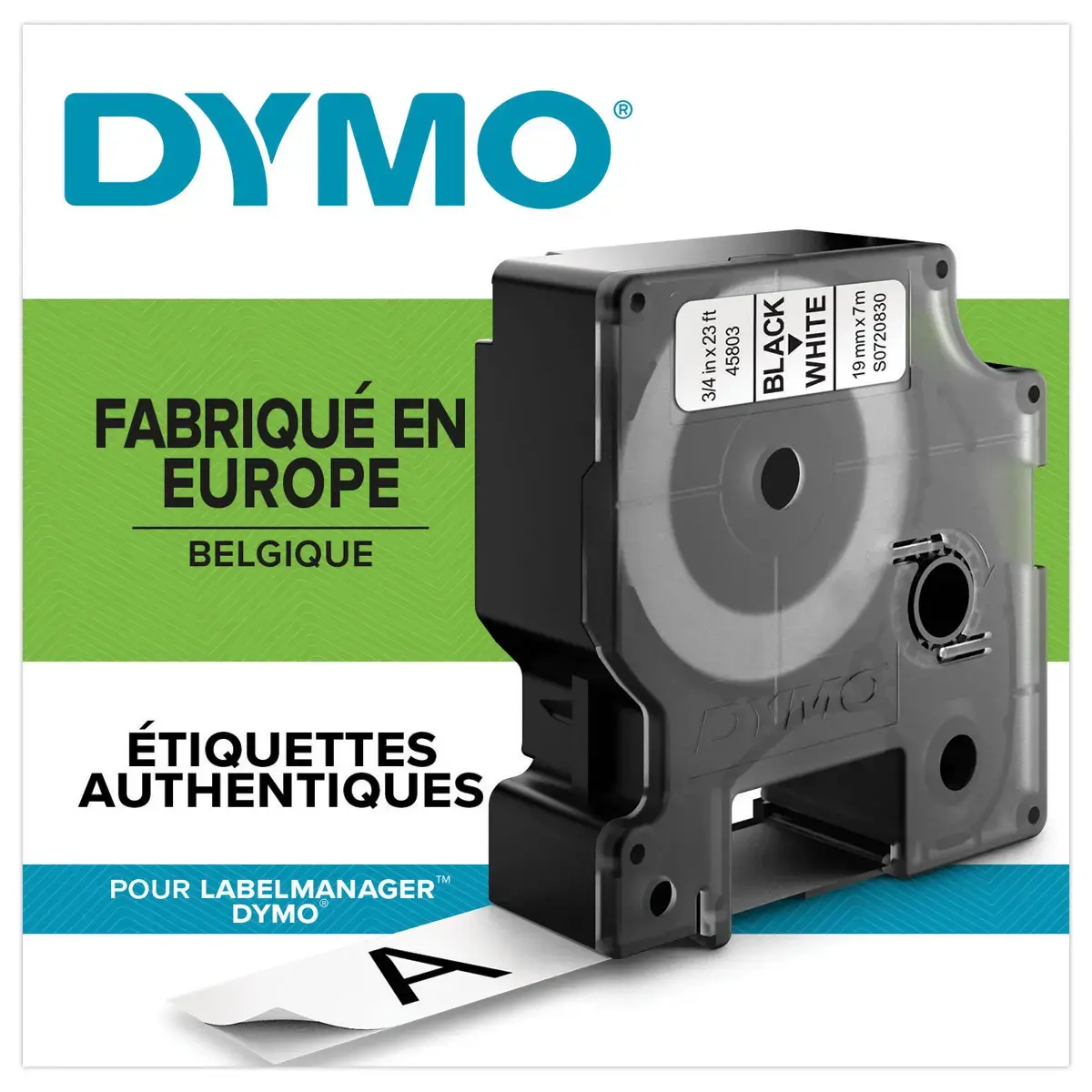 10 Tape voor labelmaker DYMO D1 19 mm witzwarte afdruk