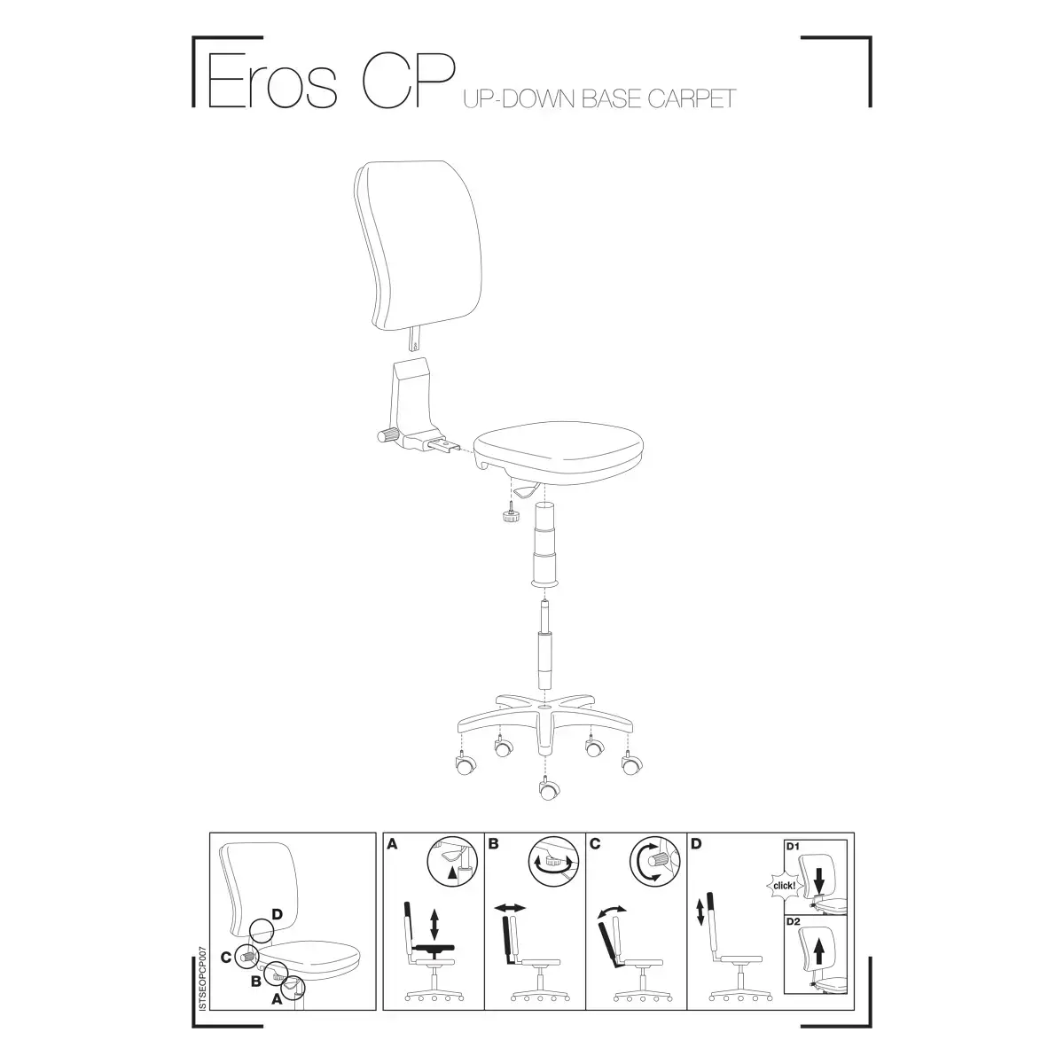 Zwart permanent contact Eros stoel 