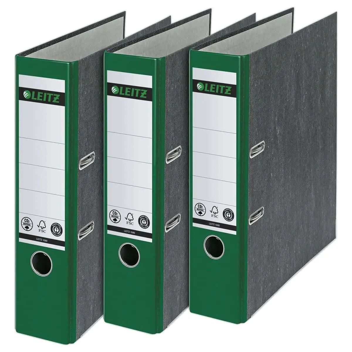 Map met hefboomwerking gemarmerd karton - Rug 8 cm  - groen - LEITZ 