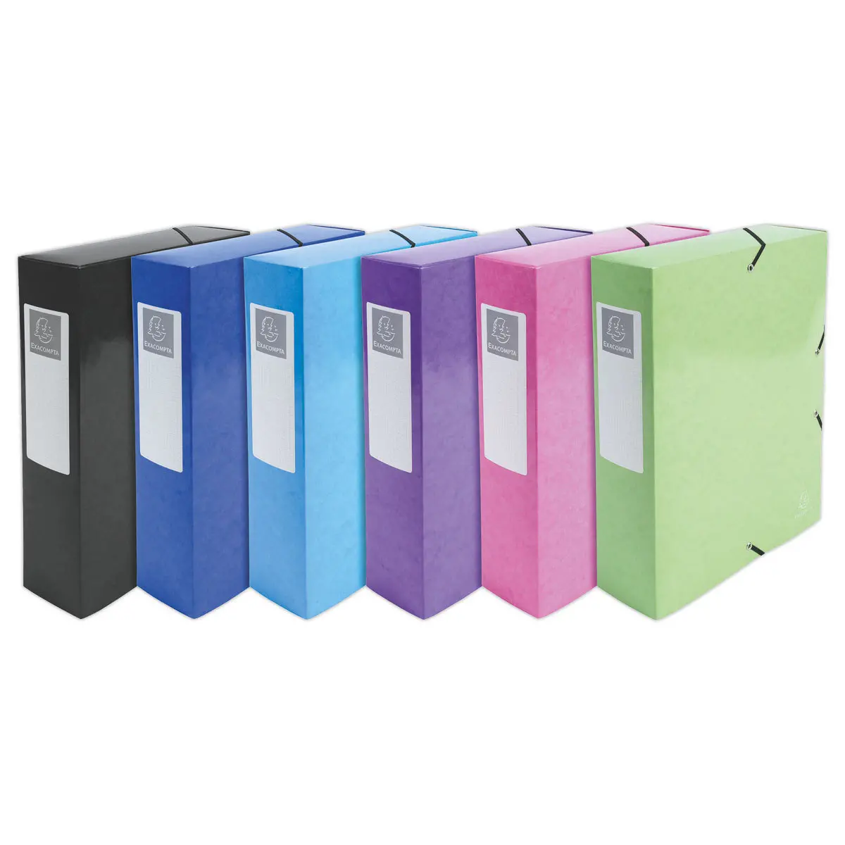6 Klasseerdoos Iderama - Rug 8 cm verschillende kleuren - EXACOMPTA