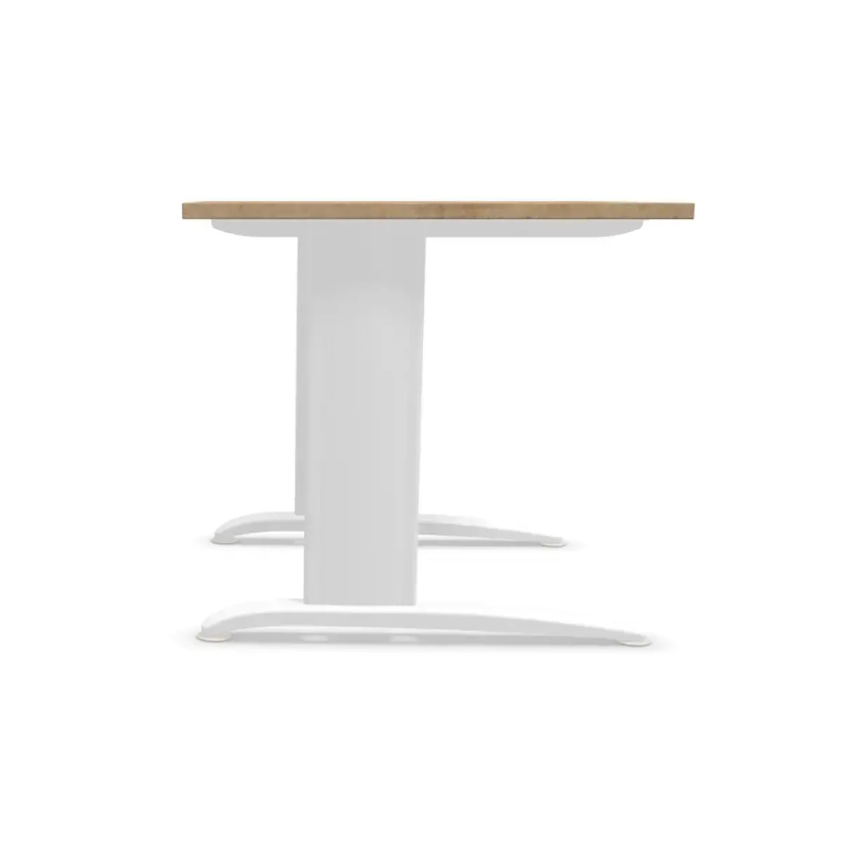 Tafel 80 x 80 eiken met nerf - witte poten Fiducial