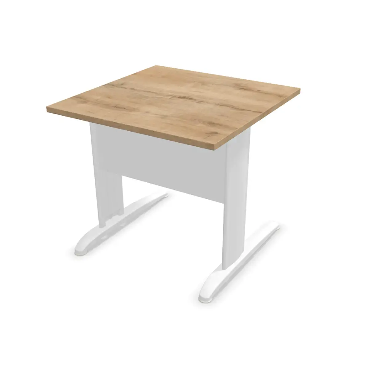 Tafel 80 x 80 eiken met nerf - witte poten Fiducial