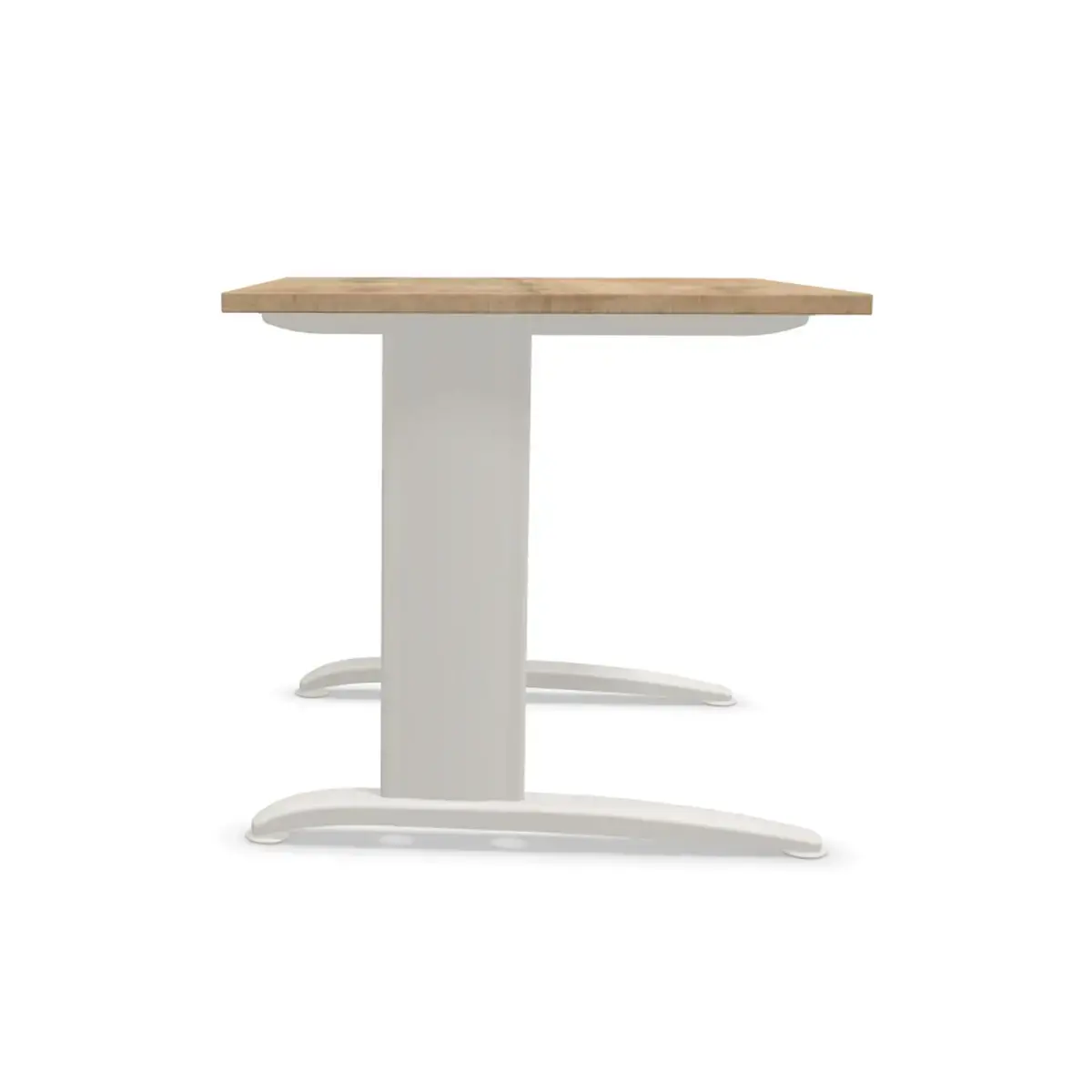 Tafel 80 x 80 eiken met nerf - aluminium poten Fiducial 
