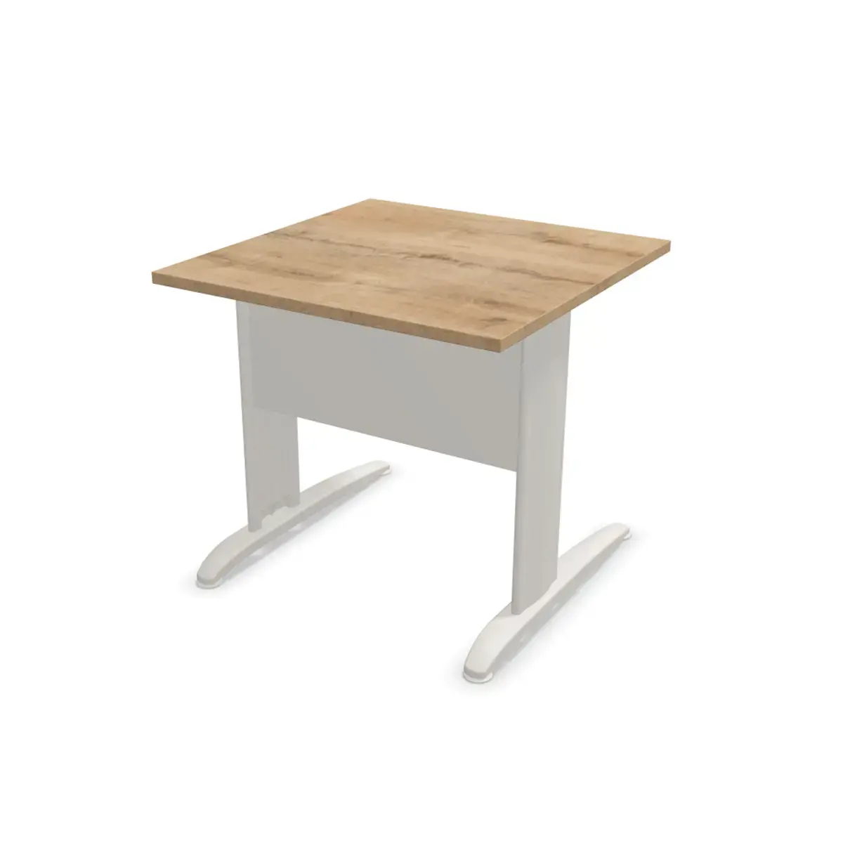Tafel 80 x 80 eiken met nerf - aluminium poten Fiducial 