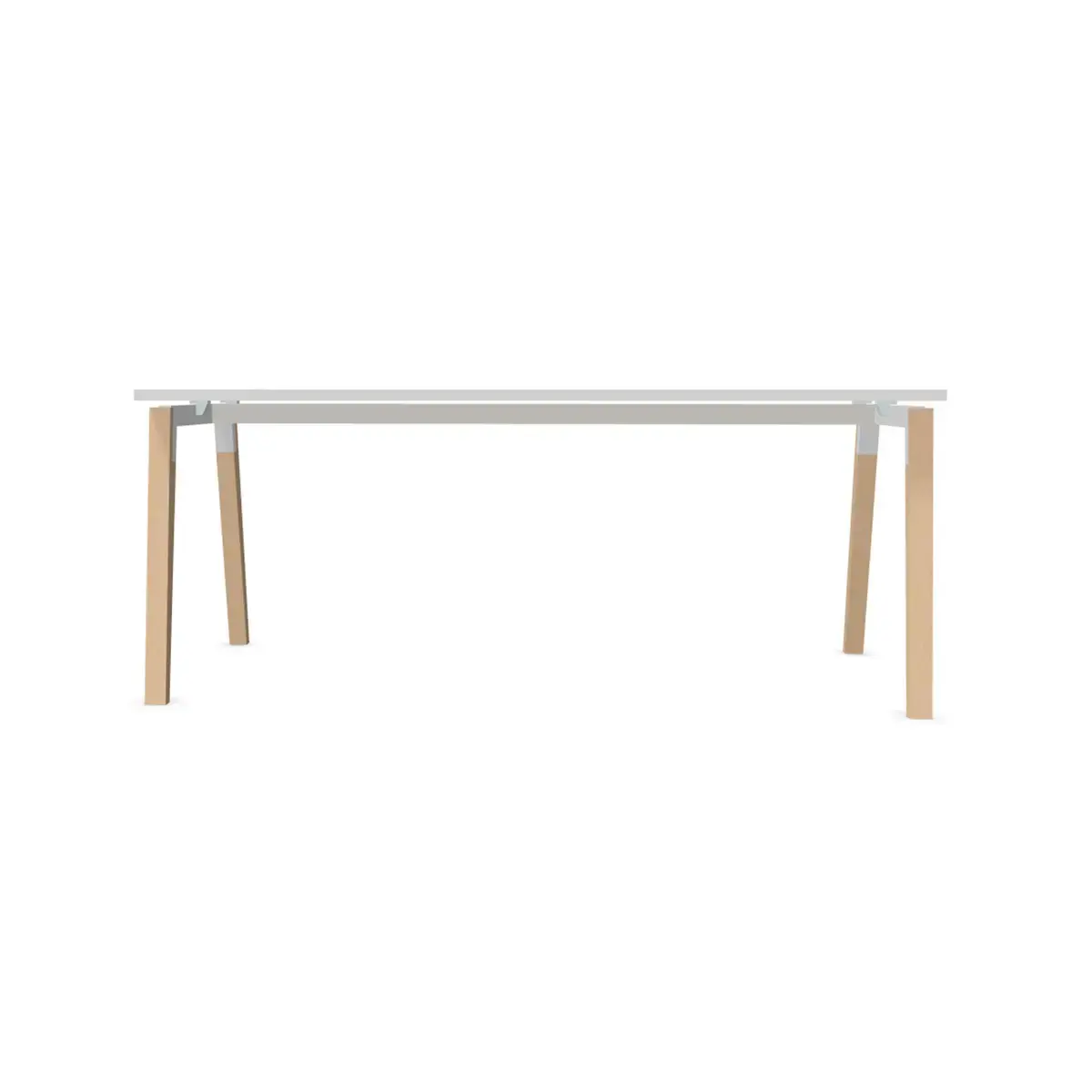 Vergadertafel 200 x 120 cm wit / beuken