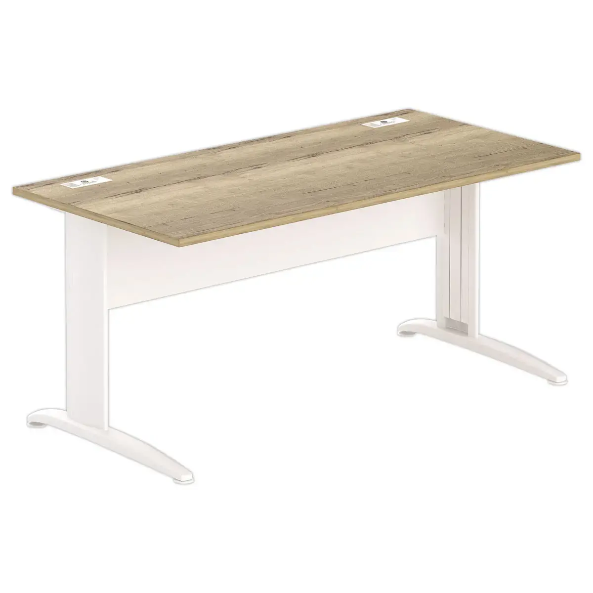 Bureau Buenos Aires - 160 x 80 cm - Bovenblad generfd eik en wit onderstel - FIDUCIAL OFFICE SOLUTIONS 