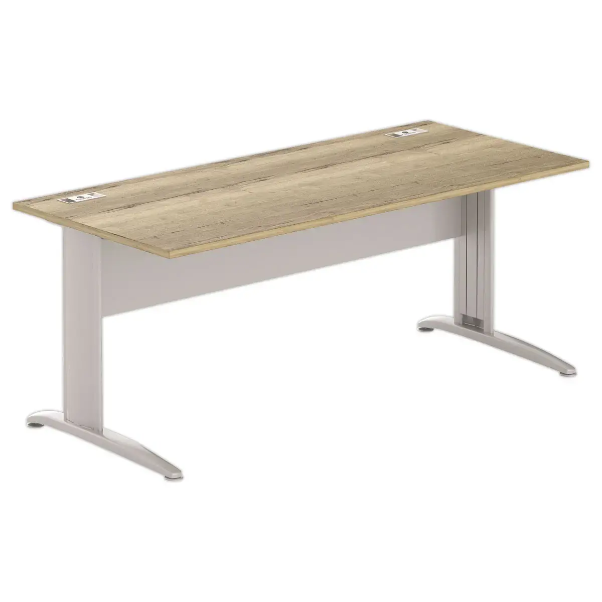 Bureau BUENOS AIRES - Blad generfd eik en aluminium poten - 180x80 cm 