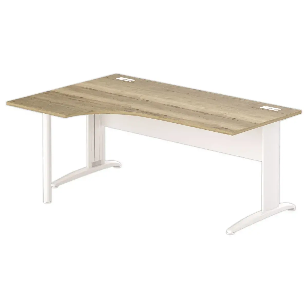 Bureau BUENOS AIRES compact terug naar links 180 x 80 eiken geaderd/wit
