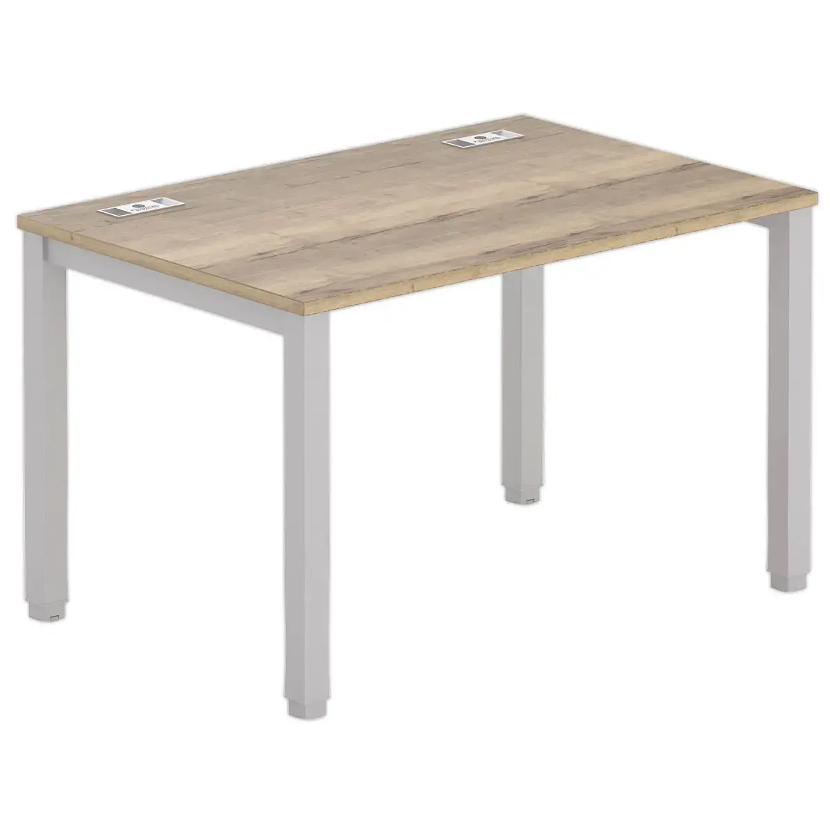 Bureau 120 x 80 eiken met nerf - aluminium poten