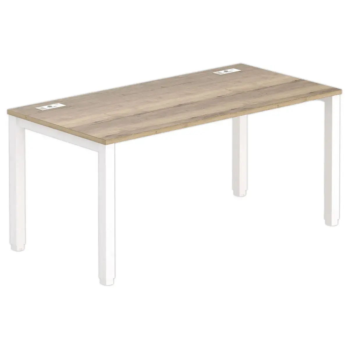 Bureau 160 x 80 eiken met nerf - witte poten