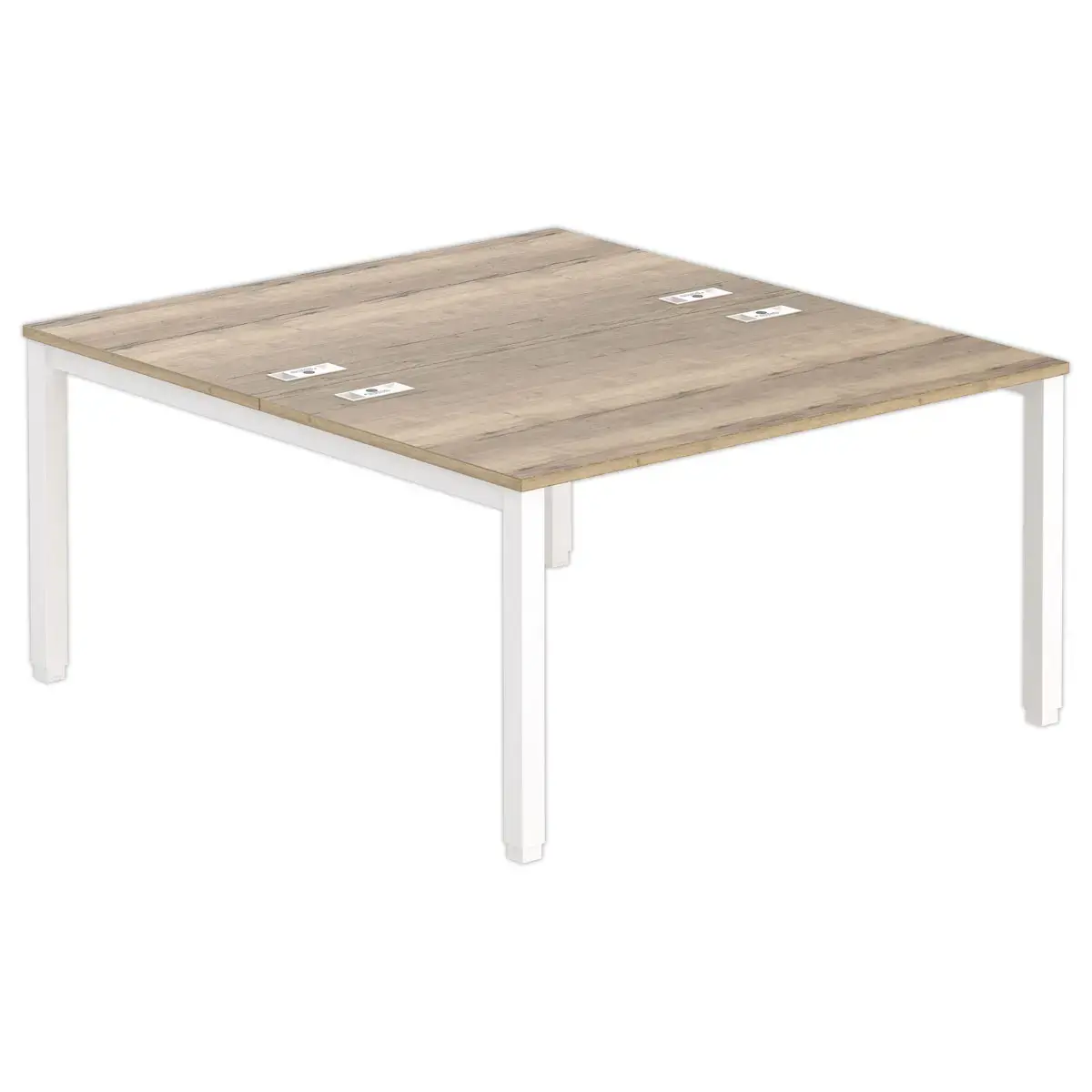 Bureau tegenover 4 poten 140 X 160 X 74 eiken fineer/wit