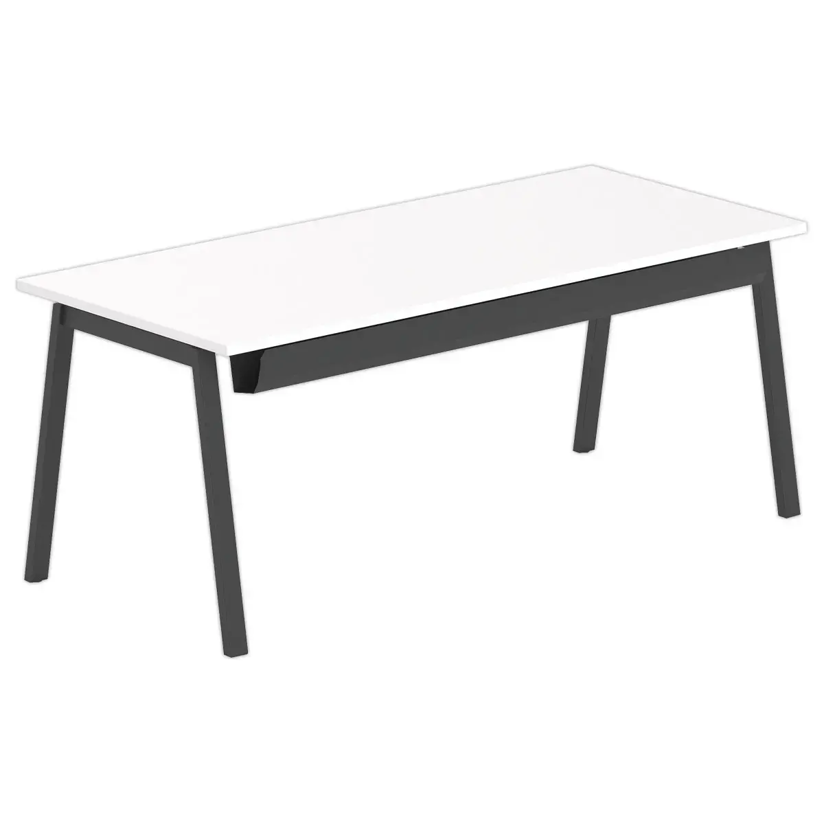 Rechthoekig bureau 180x80 Wit / onderstel antraciet BANGKOK 