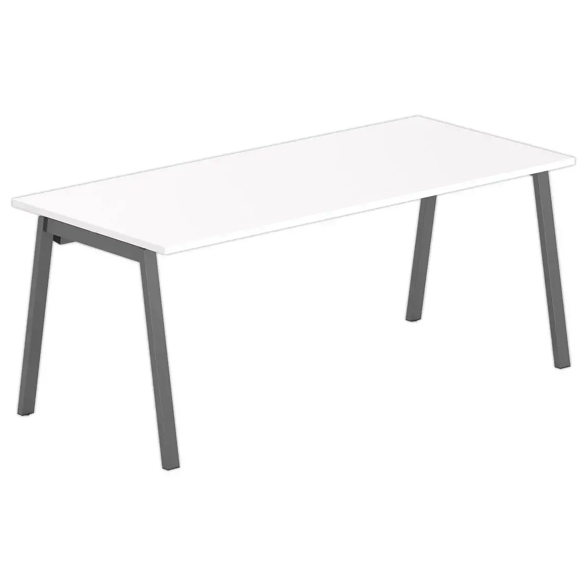 Rechthoekig bureau 180x80 Wit / onderstel antraciet BANGKOK 
