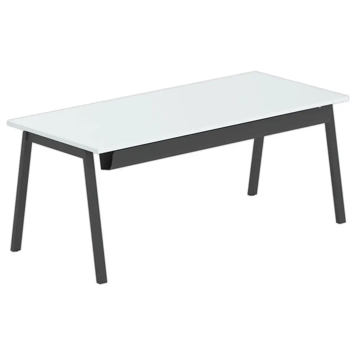 Rechthoekig bureau 180x80 Grijs / onderstel Antraciet BORN