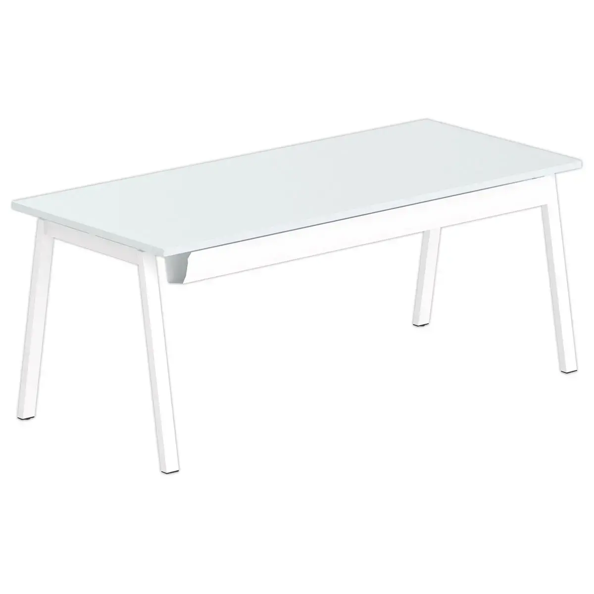 Rechthoekig bureau 180x80 Grijs / onderstel Wit BORN 