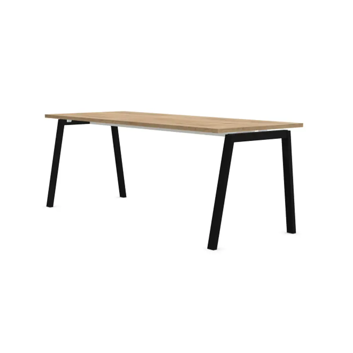 Rechthoekig bureau 180x80 Eiken met nerf / poot. Antraciet BANGKOK 