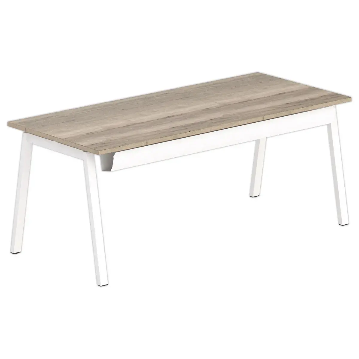 Rechthoekig bureau 180x80 Geaderd eiken / wit onderstel BANGKOK
