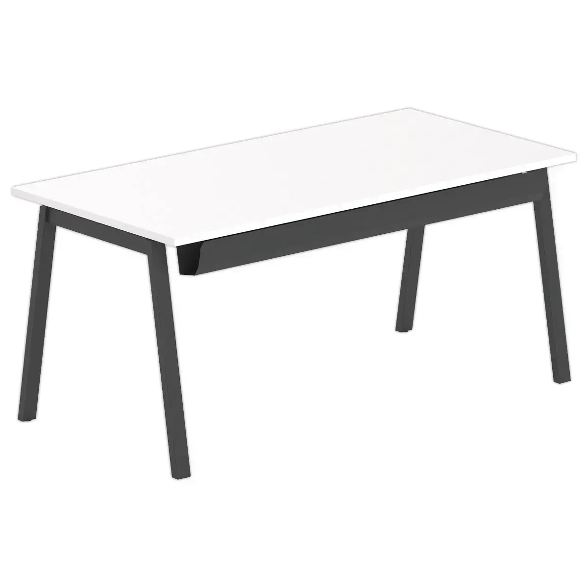Rechthoekig bureau 160x80 Wit/ poten. Antraciet BANGKOK 