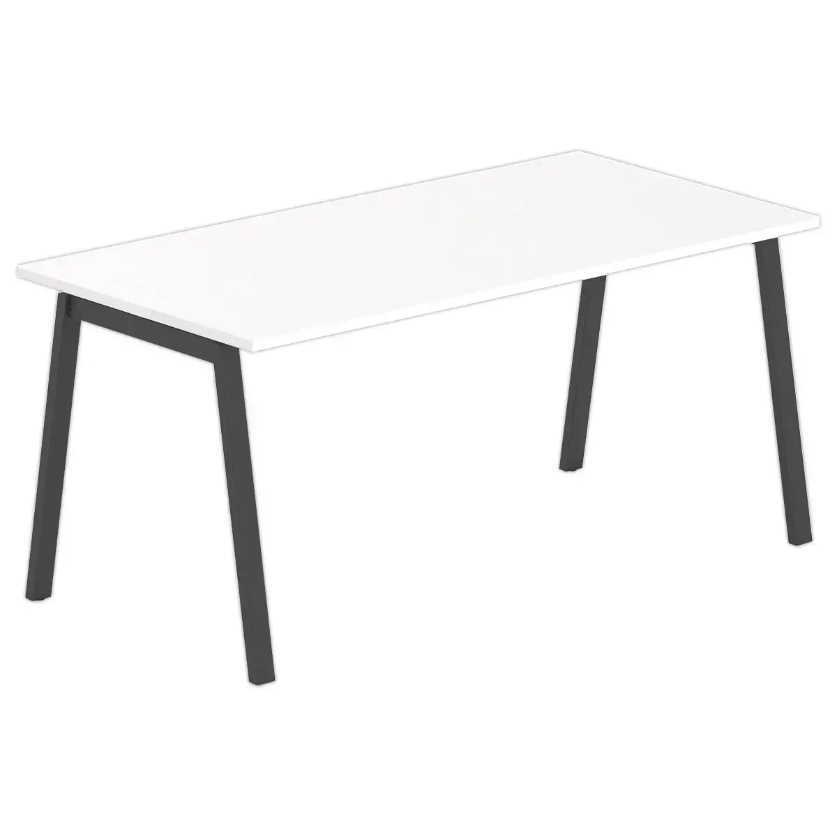 Rechthoekig bureau 160x80 Wit/ poten. Antraciet BANGKOK 