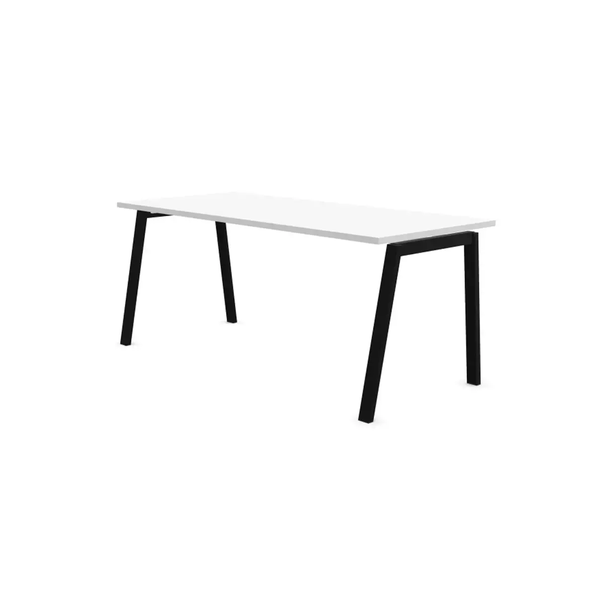 Rechthoekig bureau 160x80 Wit/ poten. Antraciet BANGKOK 
