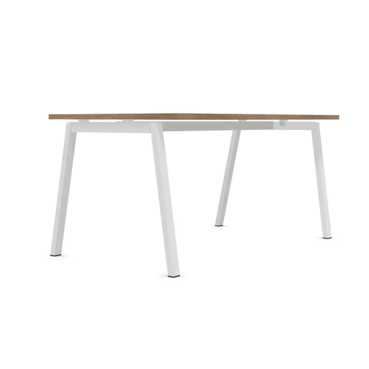 Rechthoekig bureau 160x80 Noten / voet. Wit BANGKOK